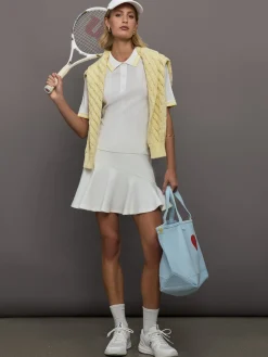 Asymmetrical Flounce Tennis Skirt in Scuba