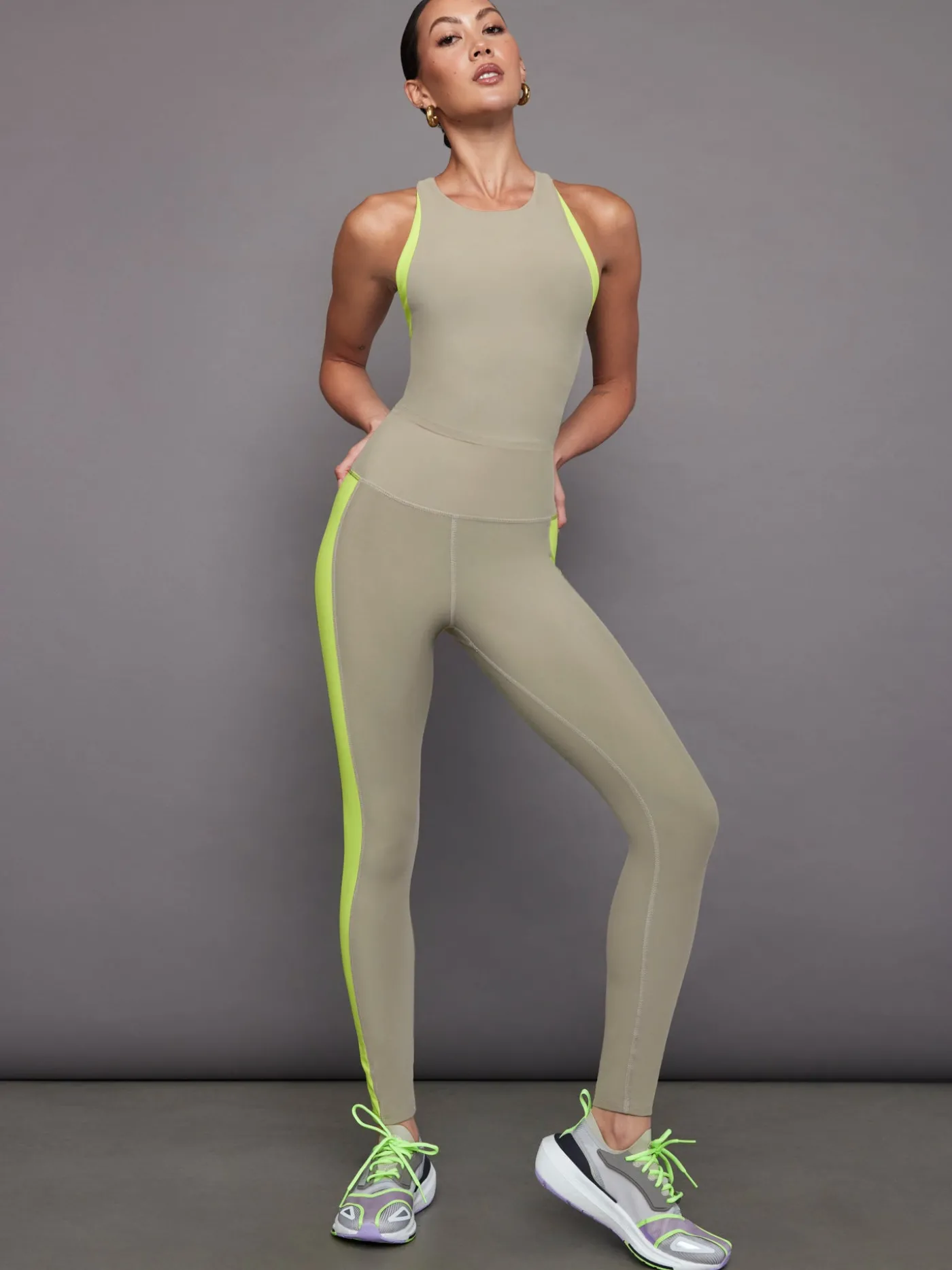 Colorblock High Neck Tank