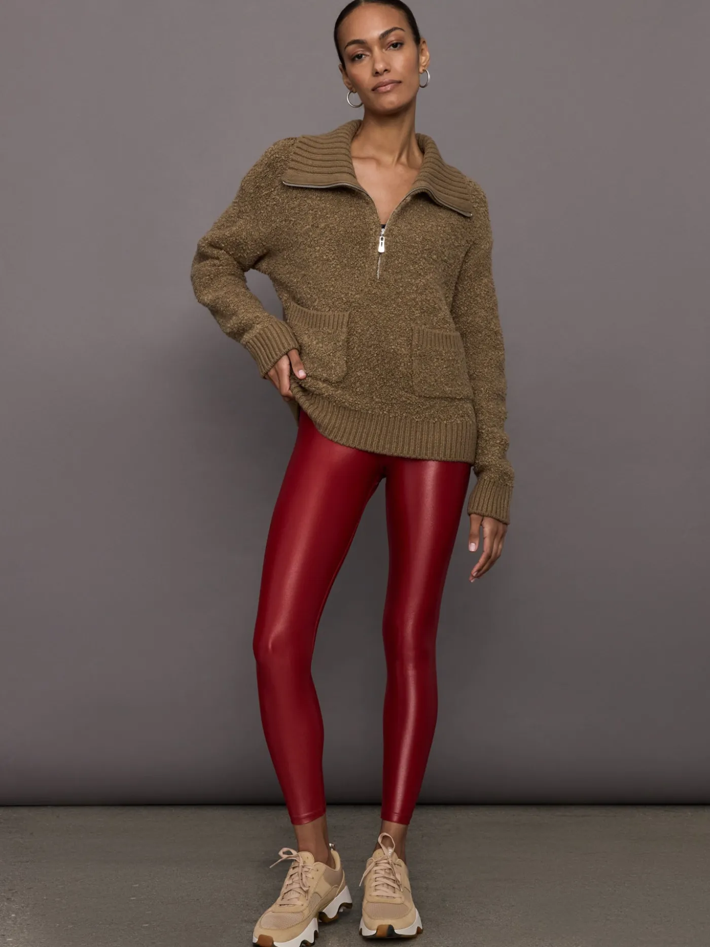 Half Zip Boucle Pullover