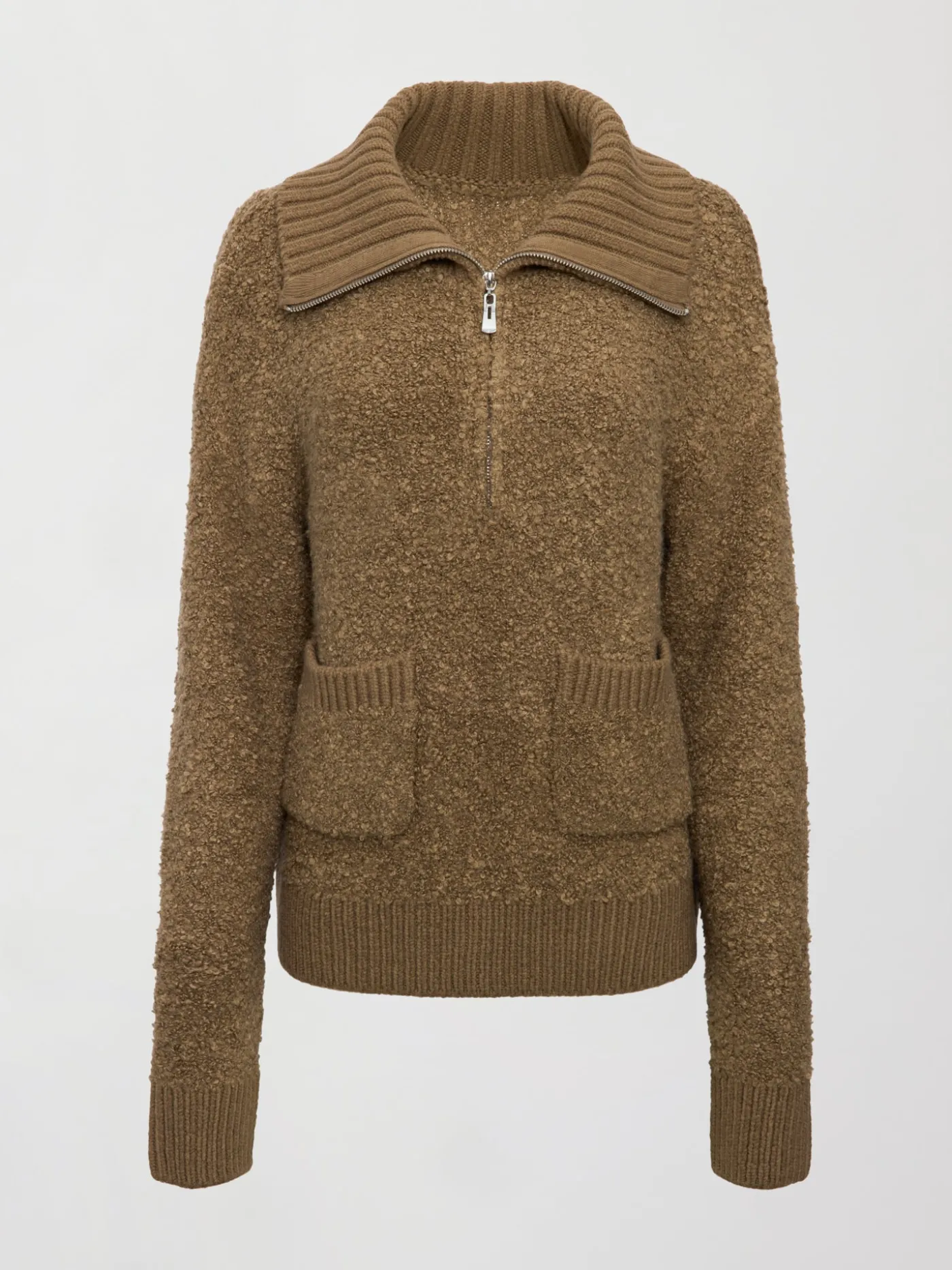 Half Zip Boucle Pullover