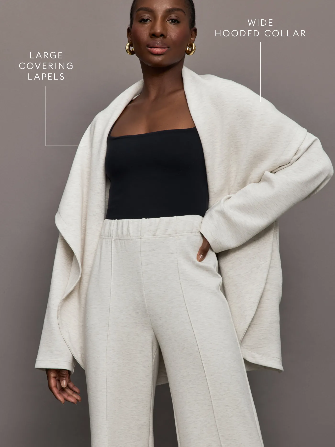 Knit Cocoon Cardigan in Interlock