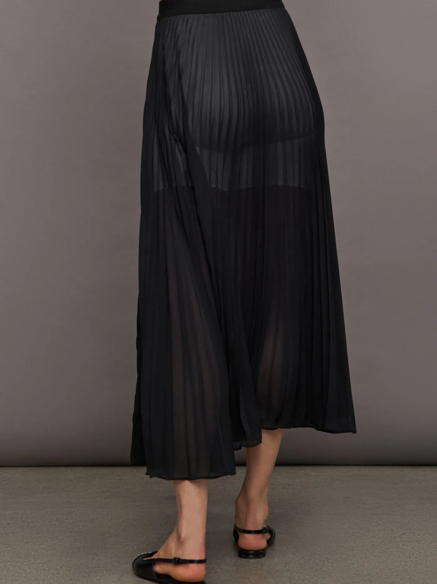 Mesh Pleated Skirt