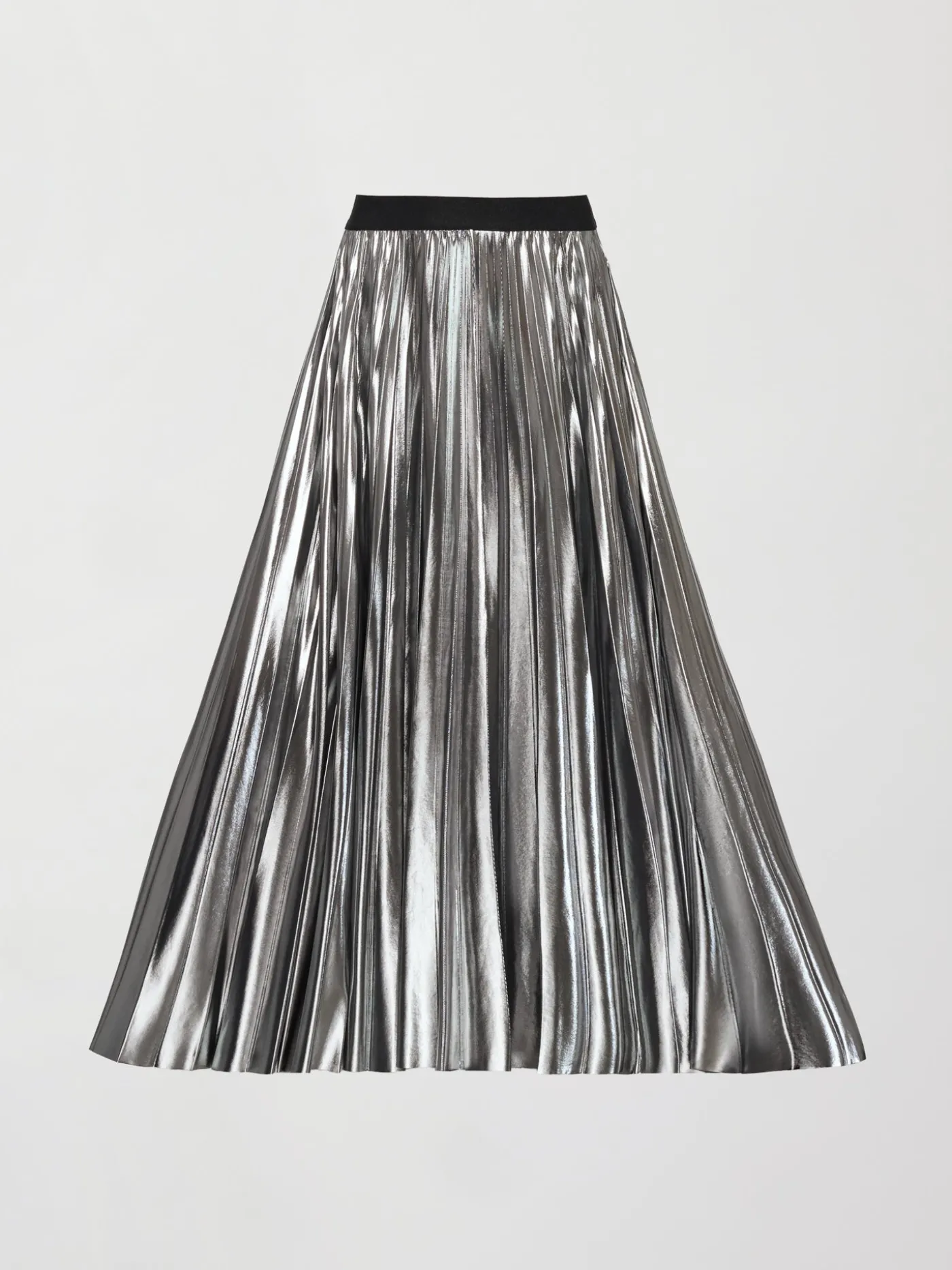 Metallic Pleated Skirt