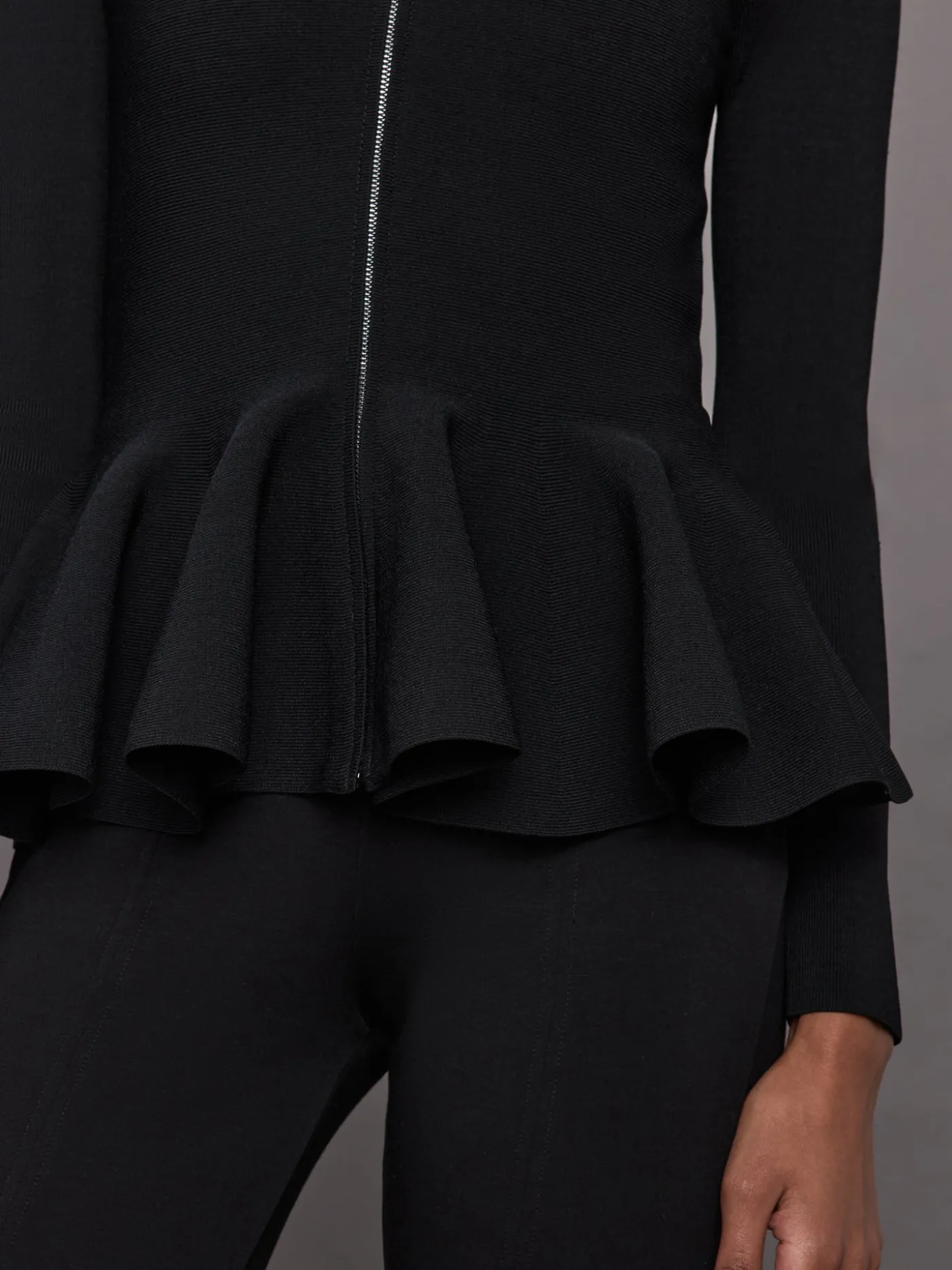 Peplum Zip Up