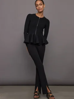Peplum Zip Up