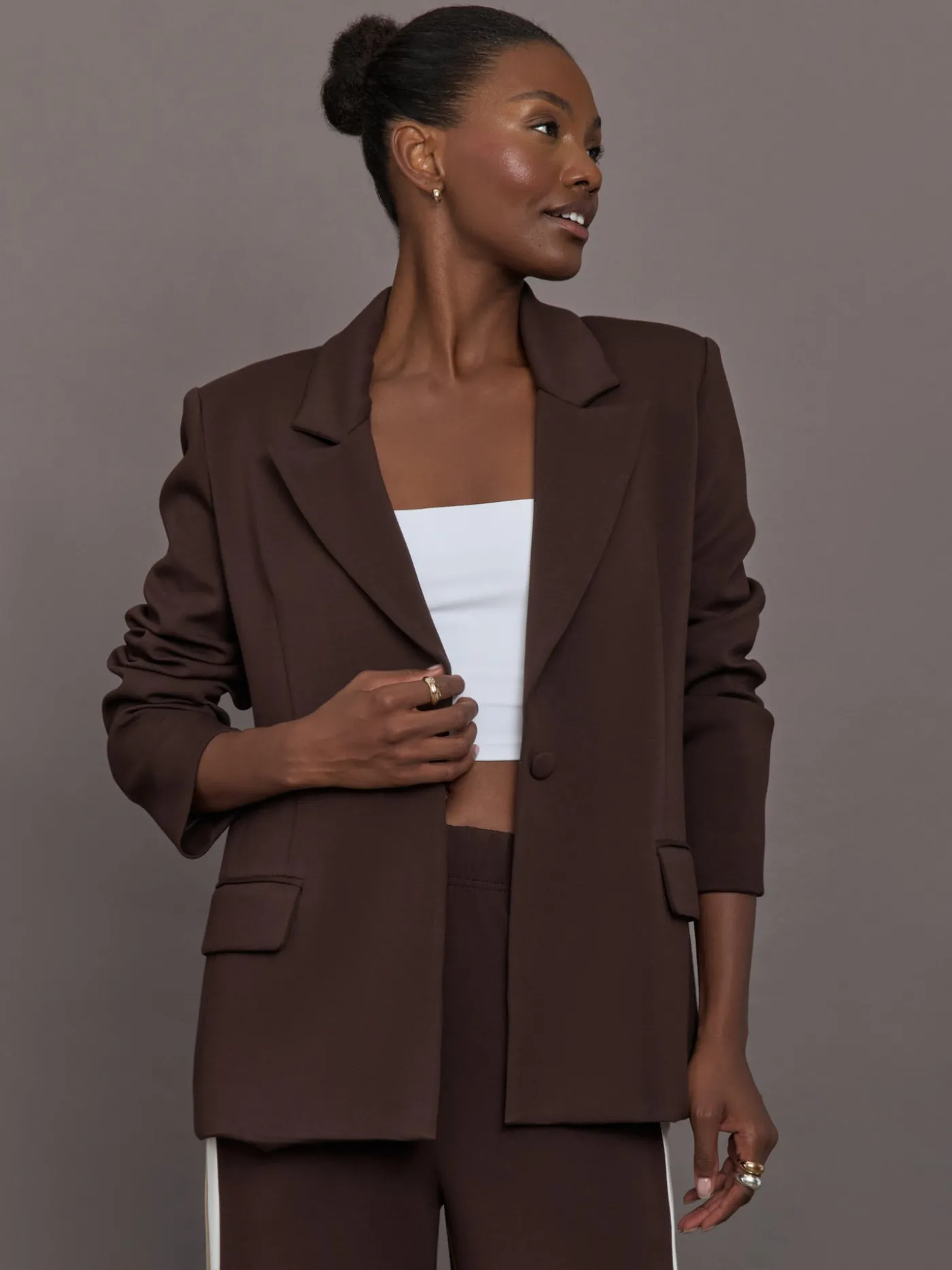 Single Breasted Blazer in Scuba